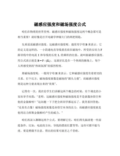 磁感应强度和磁场强度公式