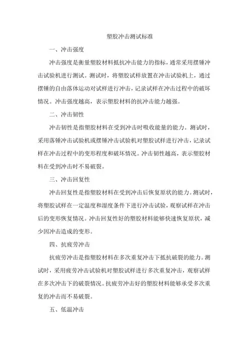 塑胶冲击测试标准
