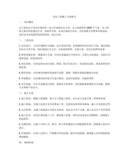 亮化工程施工方案格式