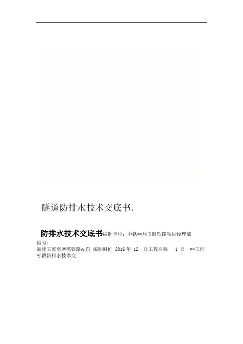 隧道防排水技术交底书