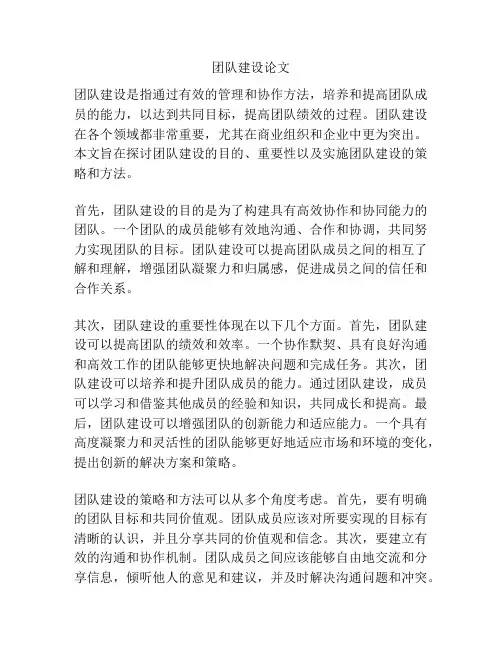 团队建设论文