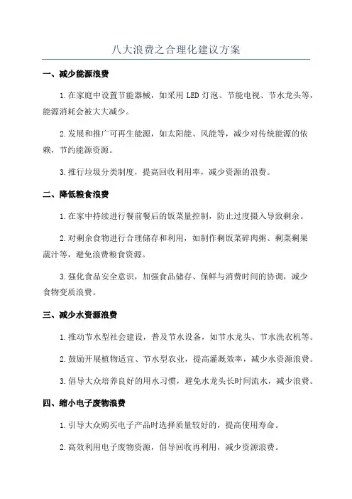 八大浪费之合理化建议方案