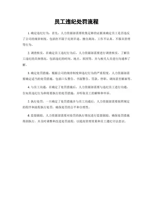 员工违纪处罚流程