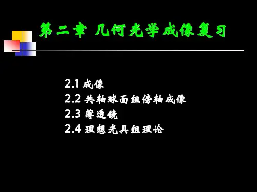第二章 几何光学成像-复习
