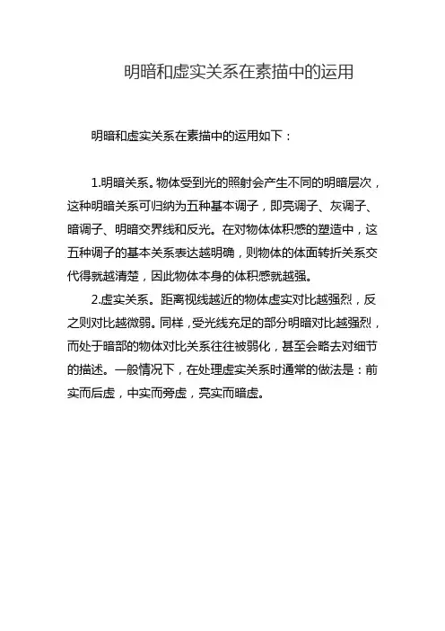 明暗和虚实关系在素描中的运用