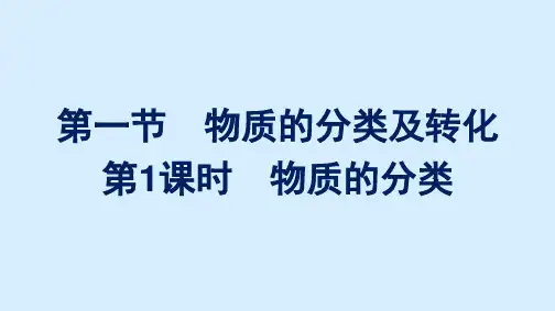 高中新教材人教版化学课件+必修第一册+第一章第一节第1课时 物质的分类