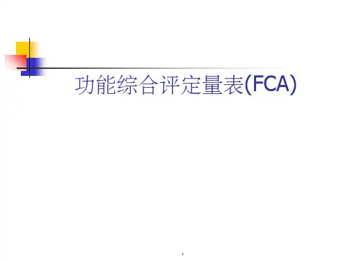 功能综合评定量表(FCA)ppt课件