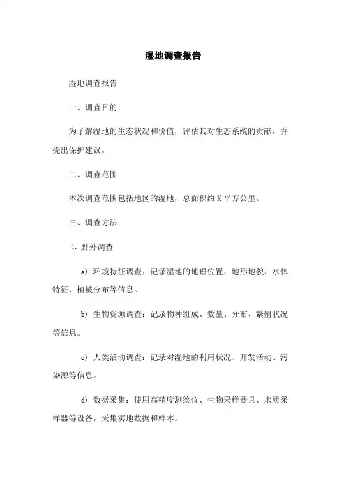 湿地调查报告