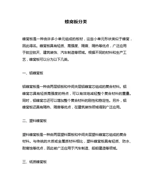 蜂窝板分类