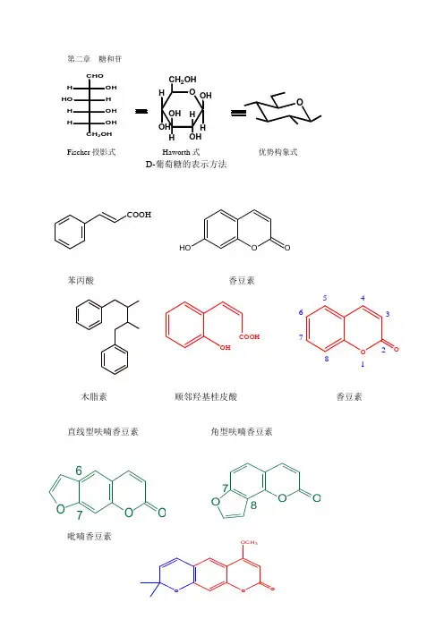 天然药物化学中各种药用化合物的母核或主体