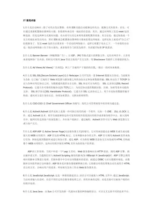 IT常用术语