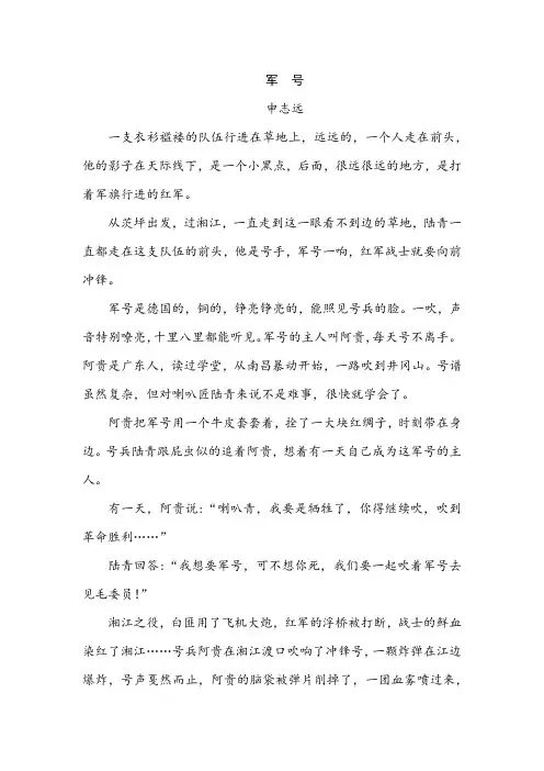 阅读理解《军号》附答案