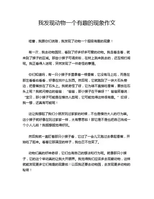 我发现动物一个有趣的现象作文