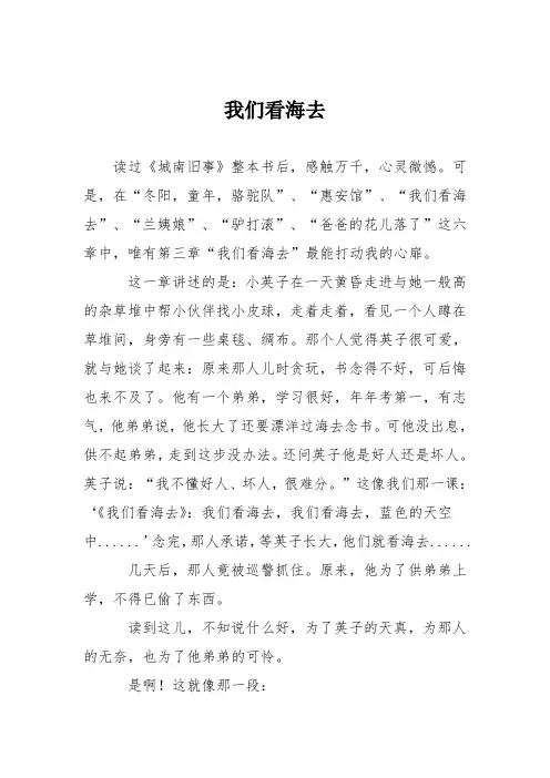 小学议论文作文：我们看海去8