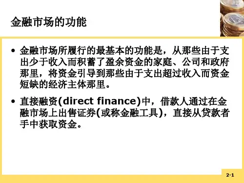 货币金融学第二章金融体系概论