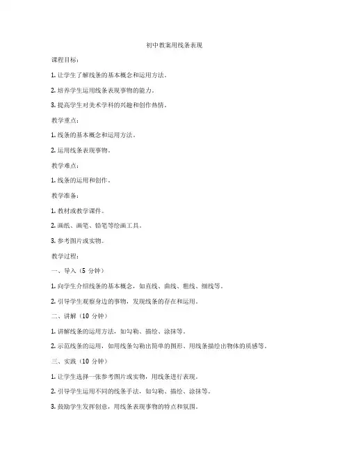 初中教案用线条表现
