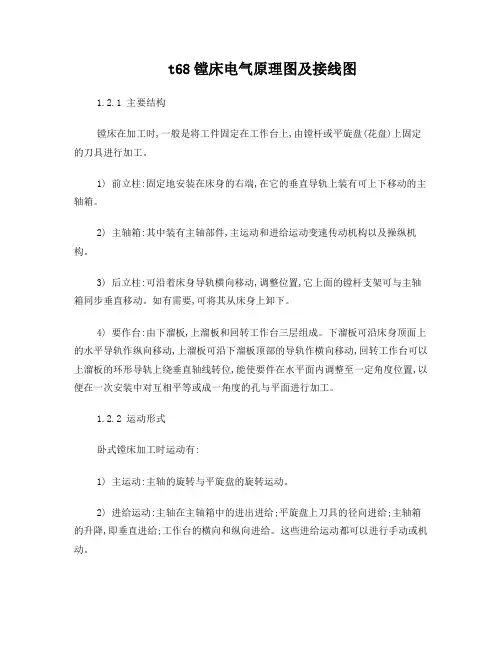 t68镗床电气原理图及接线图