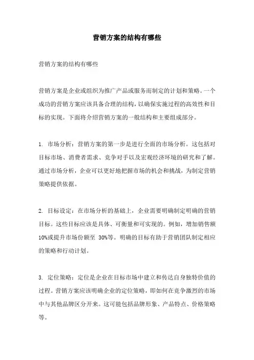 营销方案的结构有哪些
