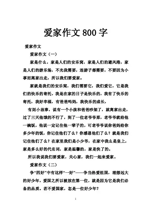 爱家作文800字