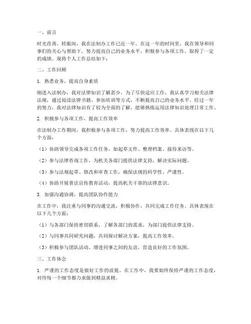 个人工作总结_法制办