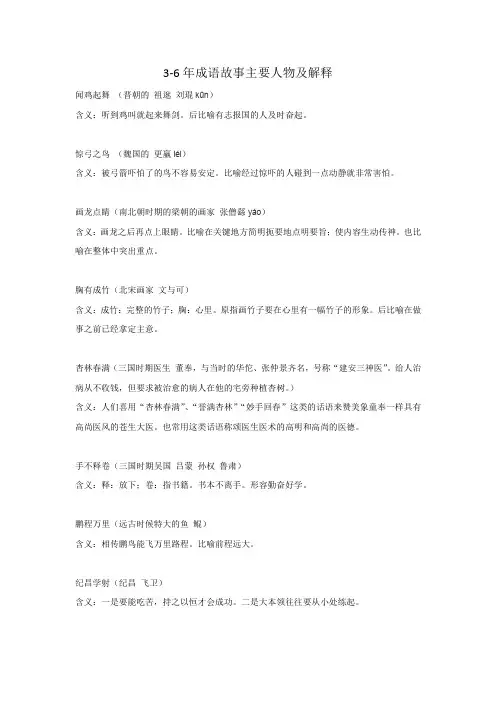 经典成语故事及人物