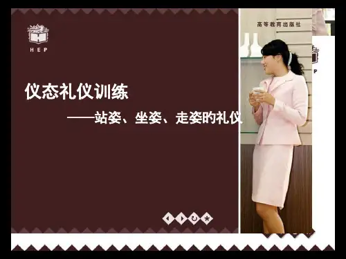 礼仪姿态训练之站姿坐姿走姿图解-课件