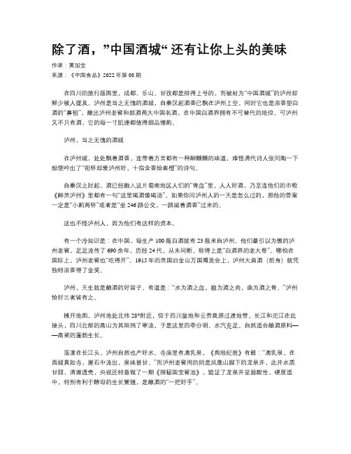 除了酒，”中国酒城“ 还有让你上头的美味