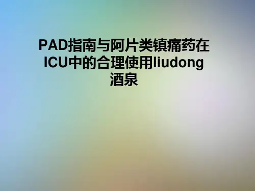 PAD指南与阿片类镇痛药在ICU中的合理使用liudong酒泉