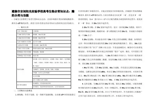 高考生物 必背知识点 酶的分类与功能