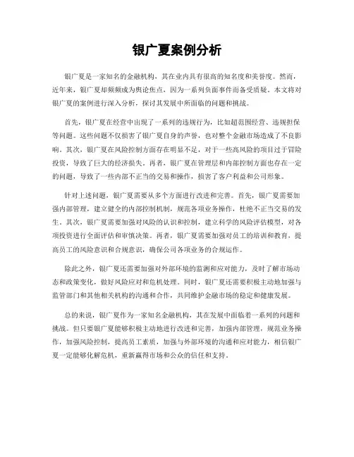 银广夏案例分析