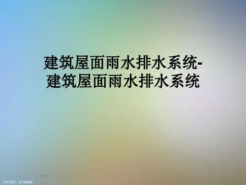 建筑屋面雨水排水系统-建筑屋面雨水排水系统
