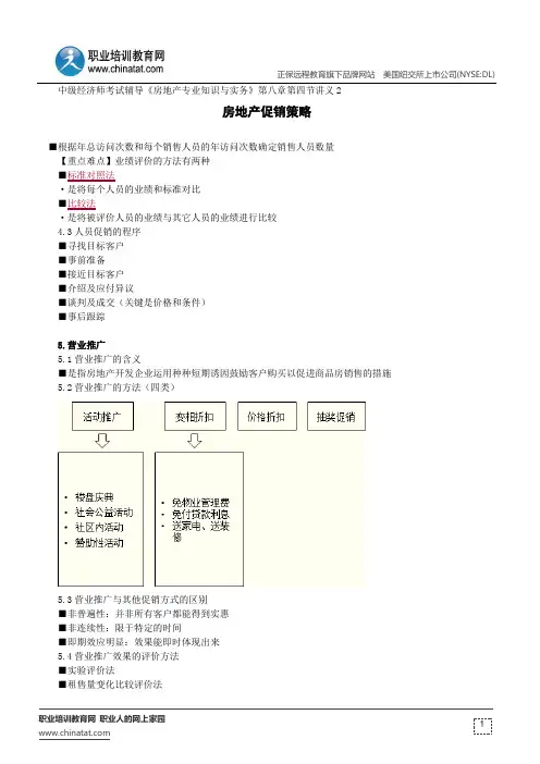 房地产促销策略--中级经济师考试辅导《房地产专业知识与实务》第八章第四节讲义2