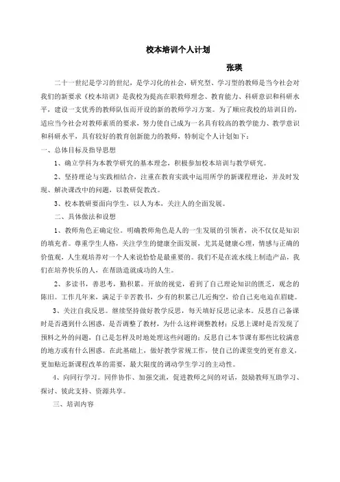 最新2013校本培训计划