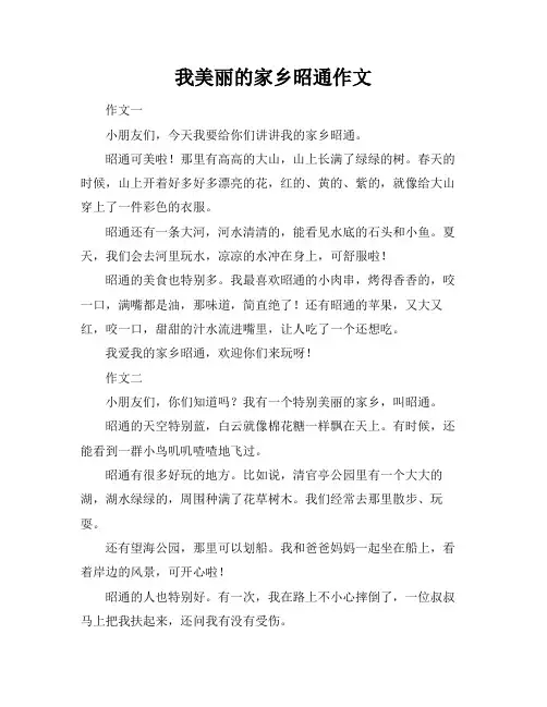 我美丽的家乡昭通作文