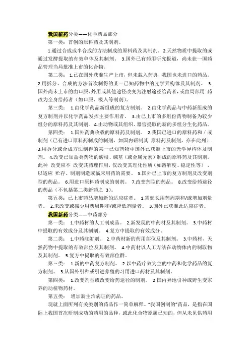 新药分类