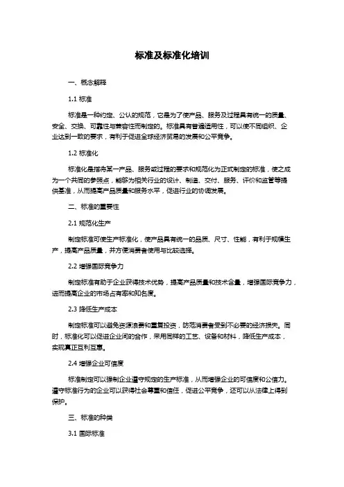 标准及标准化培训