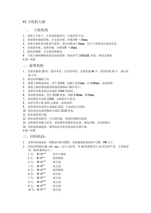 1斗轮机大修