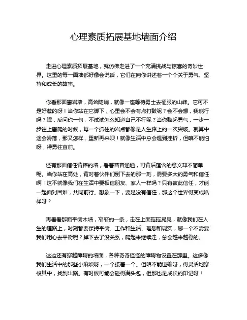 心理素质拓展基地墙面介绍