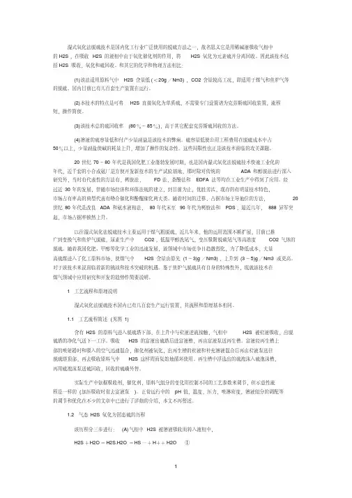湿式氧化法脱硫技术