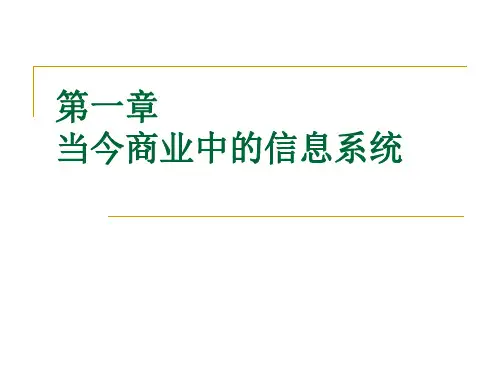 管理信息系统-当今商业中的信息系统
