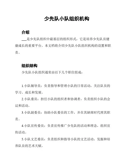 少先队小队组织机构