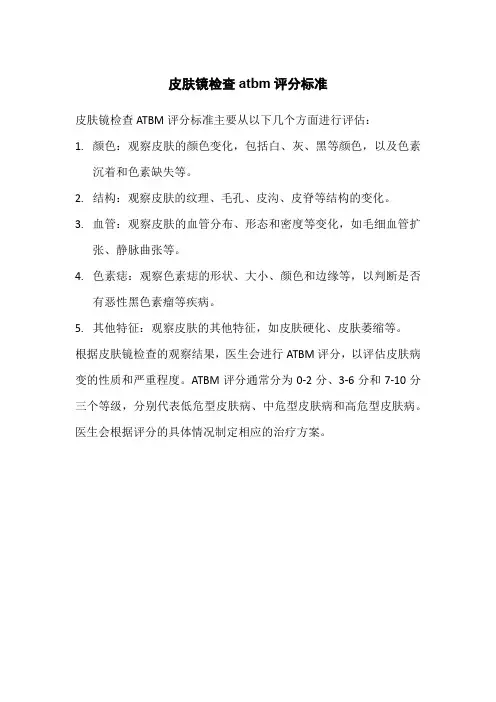 皮肤镜检查atbm评分标准