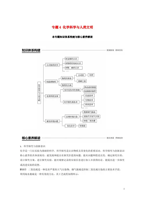 最新2019版高中化学 专题4 专题知识体系构建与核心素养解读学案 苏教版必修2