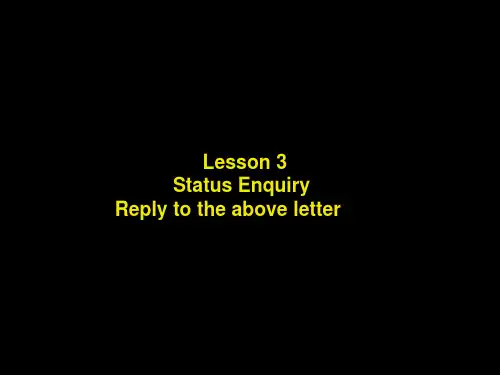 《对外经贸英语函电》Lesson 3