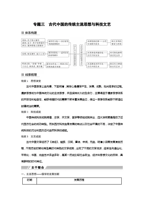 高考历史二轮复习(全国版)第1部分专题突破板块1专题3 古代中国的传统主流思想与科技文艺