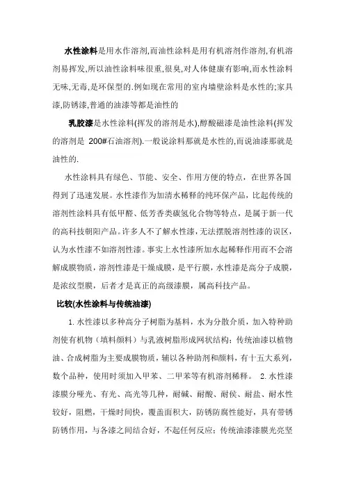 油性、水性涂料