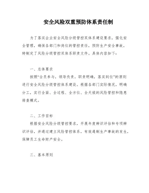 安全风险双重预防体系责任制