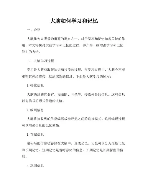 大脑如何学习和记忆