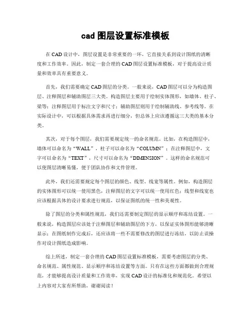 cad图层设置标准模板
