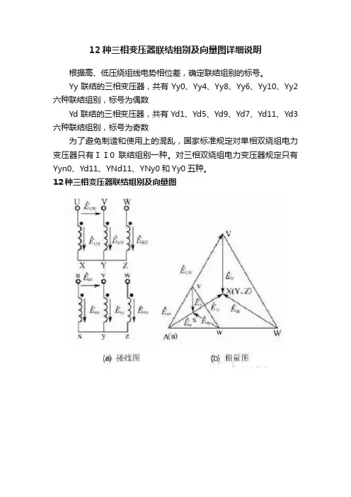 12种三相变压器联结组别及向量图详细说明